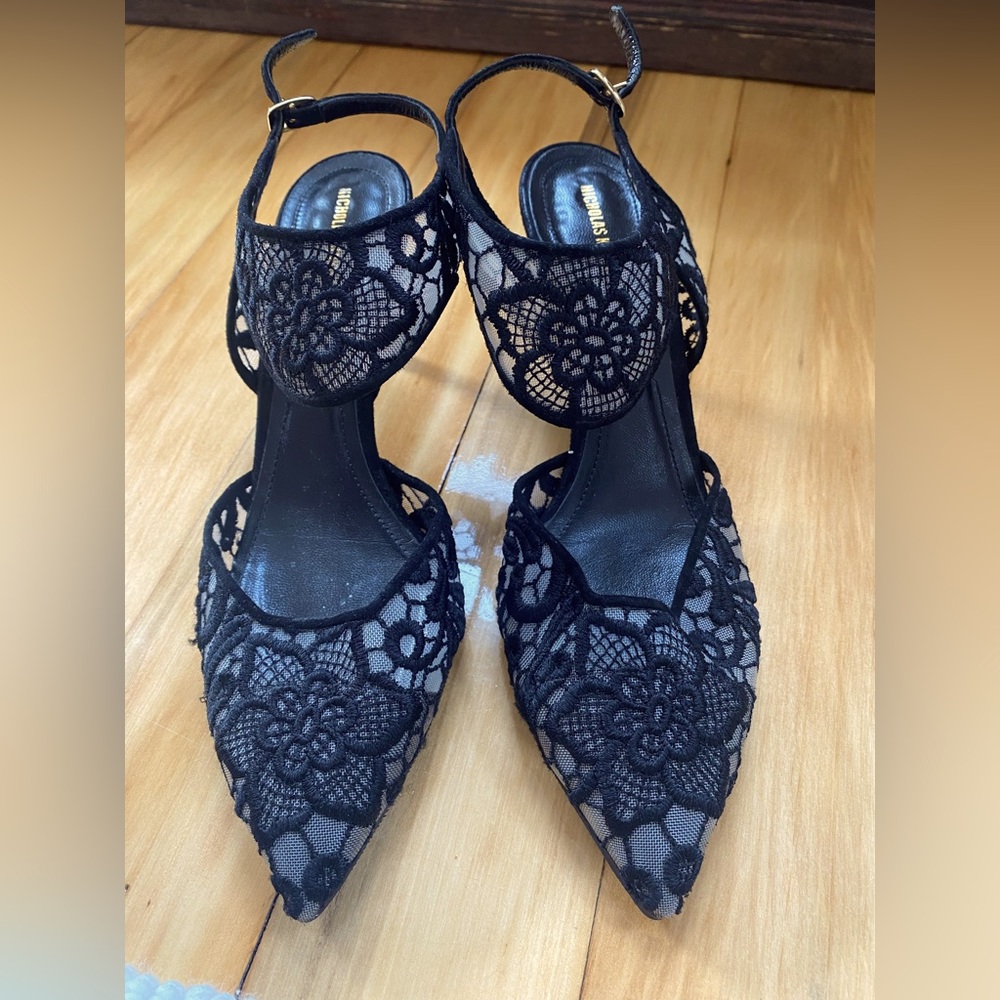 Nicholas Kirkwood beautiful lace open back heels,lingerie for your feet !